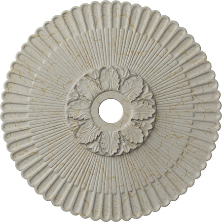 Ekena Millwork Melonie Ceiling Medallion (Fits Canopies up to 6 1/4"), 36 1/4"OD x 1 7/8"P, Pot of Cream Crackle CM36MEPCC